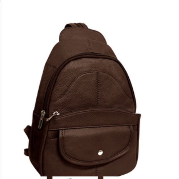 leather backpack dark brown. NWT - Picture 2 of 7